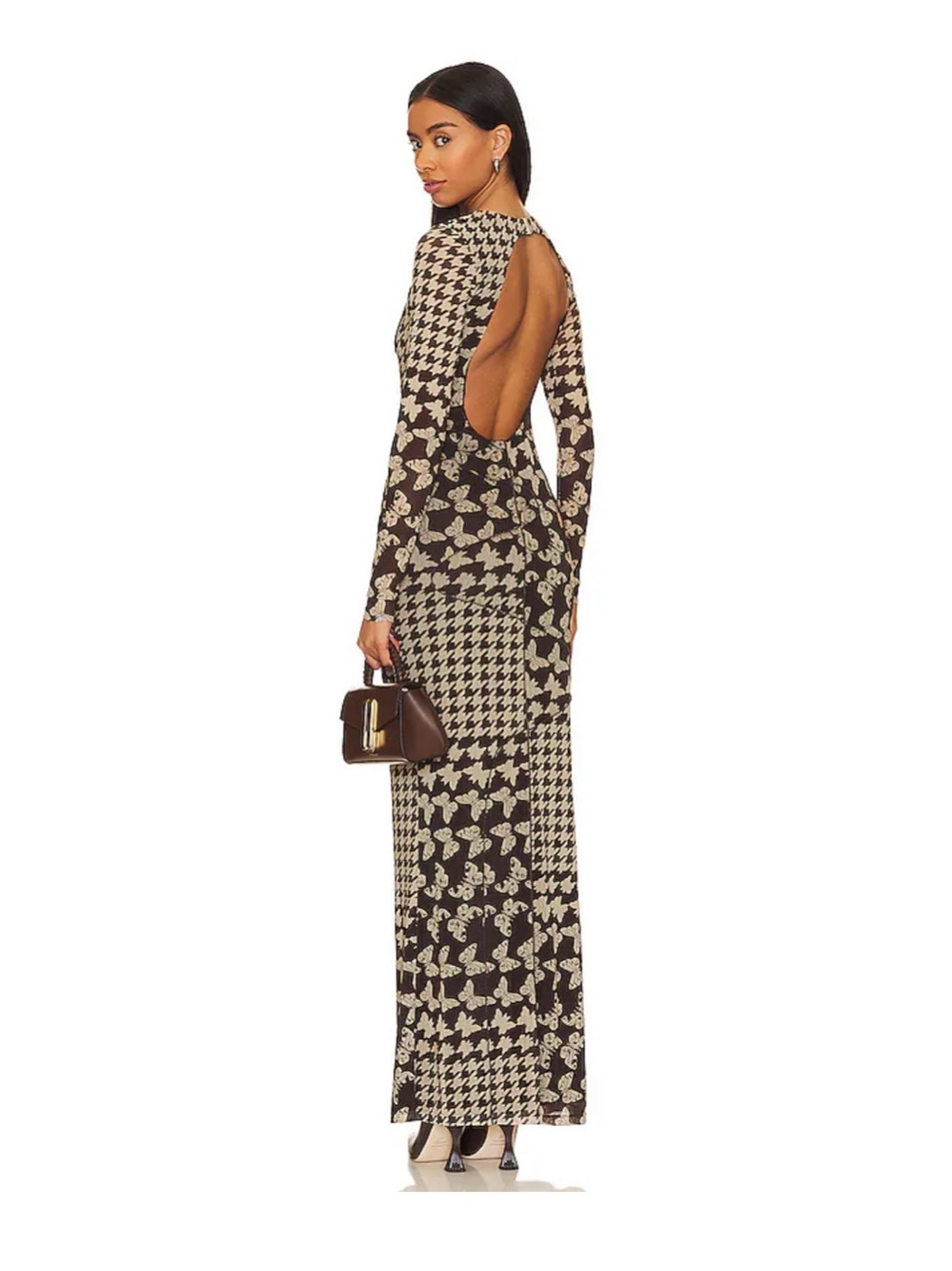 Camila Coelho Gilma Maxi Dress in Brown Butterfly